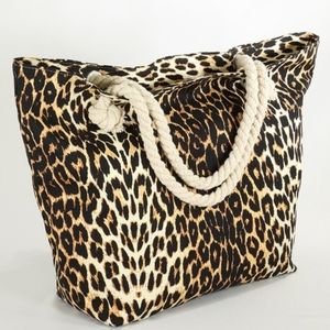 Boho brown leopard tote